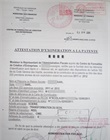 Photocopie de patente timbrée